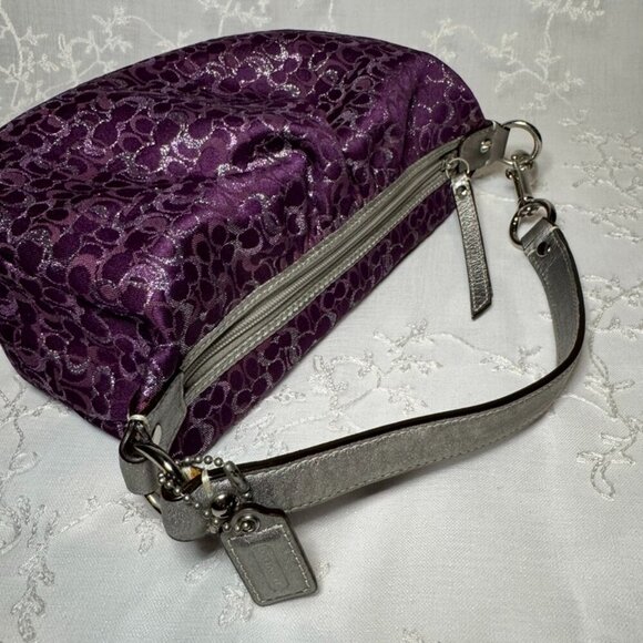 Coach Metallic Purple & Silver Mini Hobo Bag - Picture 4 of 7